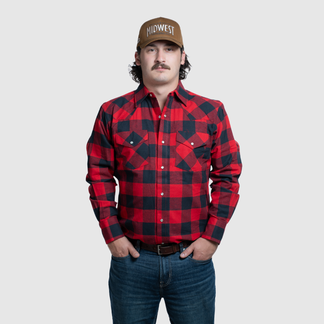 Men's Flannel Snap Shirt Black & Red | Flannel Shirts| MWG APPAREL MWG Apparel Men's Flannel Snap Shirt Black & Red | Flannel Shirts| MWG APPAREL MWG Apparel