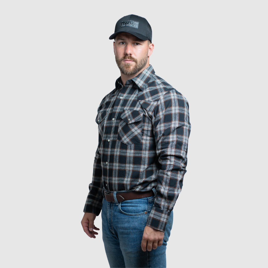 Men's Flannel Snap Shirt - I36V00-36 (Stone)