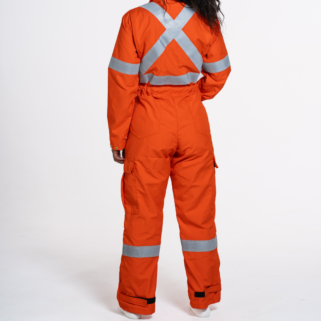 MWG RIPGUARD Women's FR Coverall. Women's FR Coverall is Class 3 hi-vis and CAT 2 FR.
