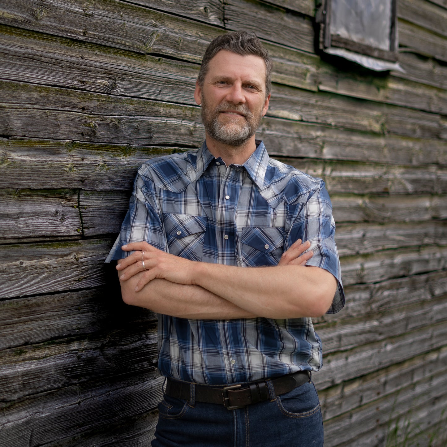 Men's Snap Plaid Shirt (Dark Royal) - I30E00-51 - MWG Apparel