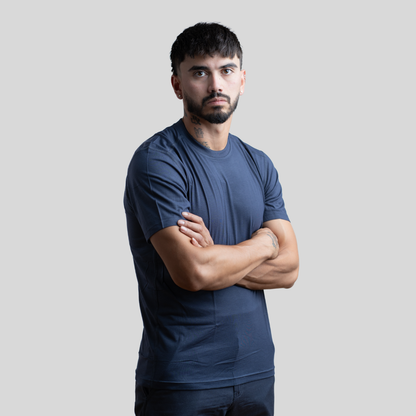 MWG FLEXSAFE Men's FR Base Layer T-Shirt. Men's FR T-Shirt is navy. FR T-Shirt is CAT 1 FR.
