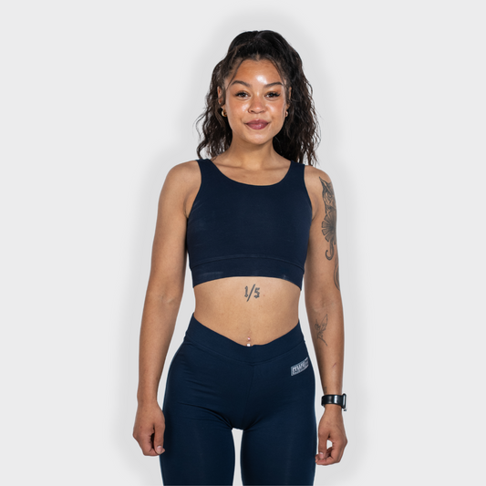 Women's FR Sports Bra. Inherently FR Fabric. Navy in colour. CAT 1 FR. 4.3 ATPV.