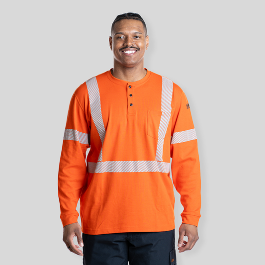 Chandail Henley à manches longues ignifuge inhérent MWG ÉVOLUTION™ pour homme - 61G29 (68-Orange)