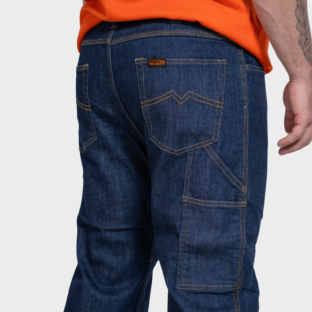 Men's FR Jean. Men's FR Jeans are navy denim and are CAT 2 FR.