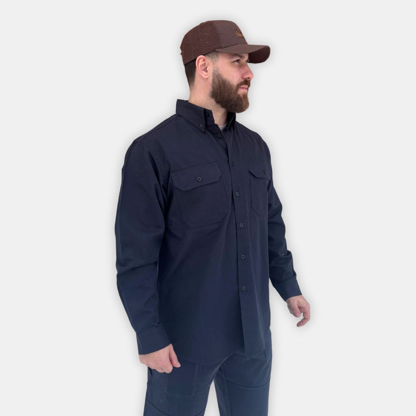 Men's FR Uniform Shirt in Comfort Weave Navy