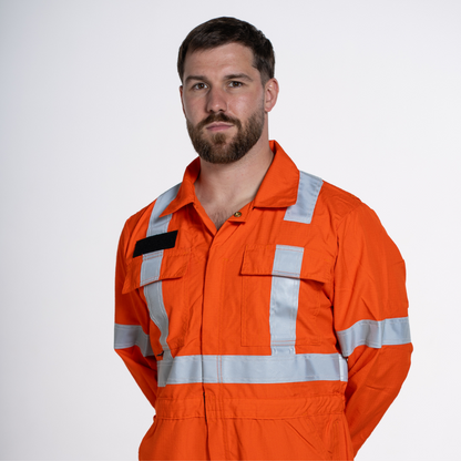 MWG RIPGUARD Men's FR Coverall. FR Coverall is Class 3 Hi-Vis and CAT 2 FR.