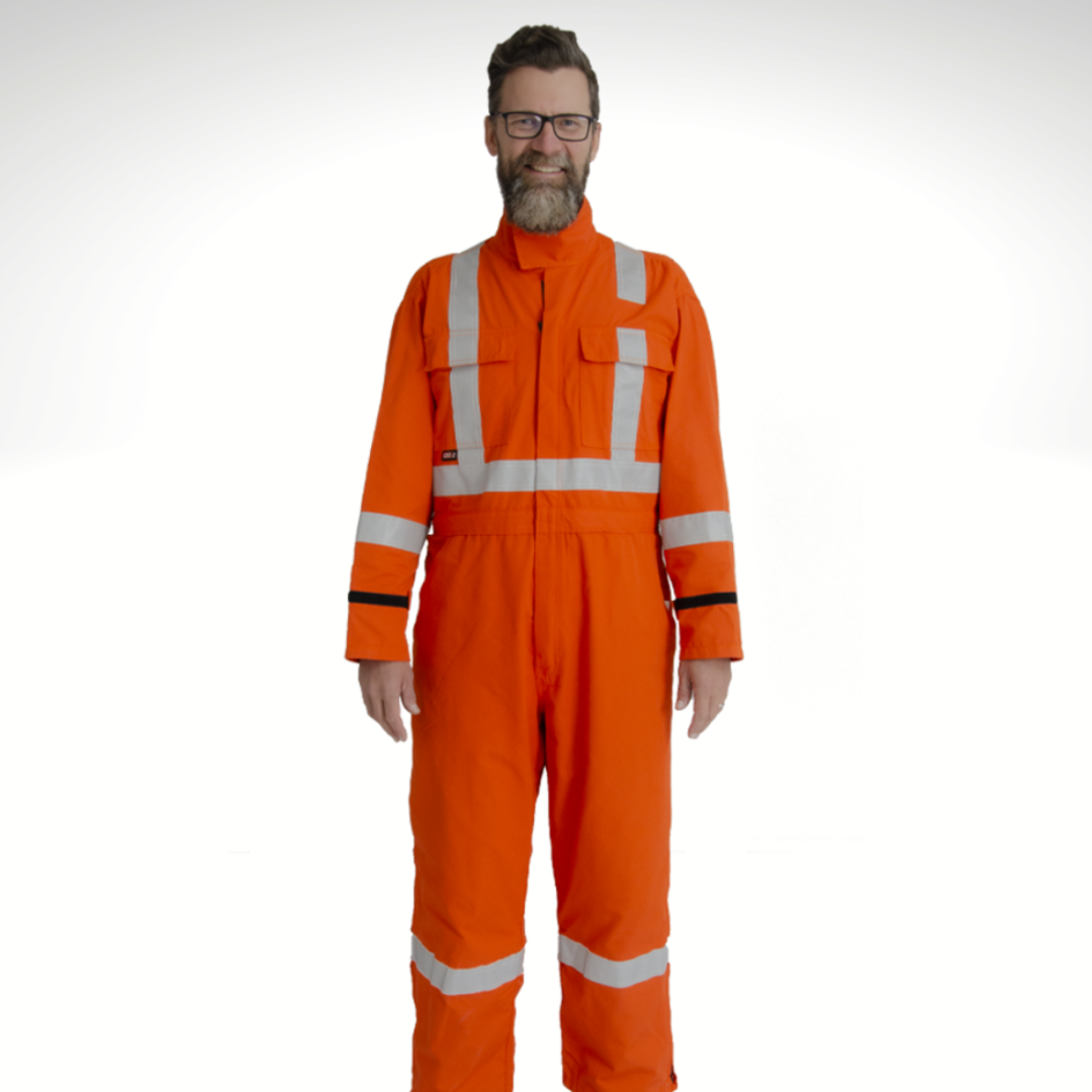 MWG RIPGUARD FR Coverall. FR Coverall is bright orange with silver reflective striping on torso, sleeves, and legs for high-visibility. FR Coveralls are lightweight and breathable. FR Coveralls are made with MWG RIPGUARD, an inherently flame-resistant ripstop fabric.