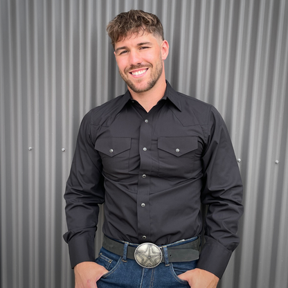 Men's Snap Shirt (Black) - I31C05-01 - MWG Apparel